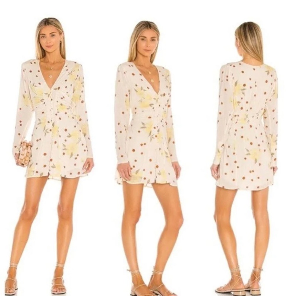 Free People Date Night Mini Dress long sleeves